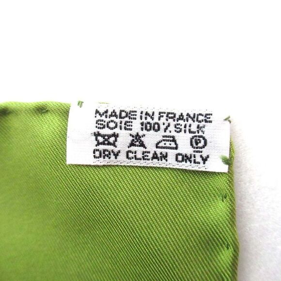 Hermes Kare90 AXIS Mundi World Center Axis Silk Large Scarf Green Ladies Used - Picture 3 of 3